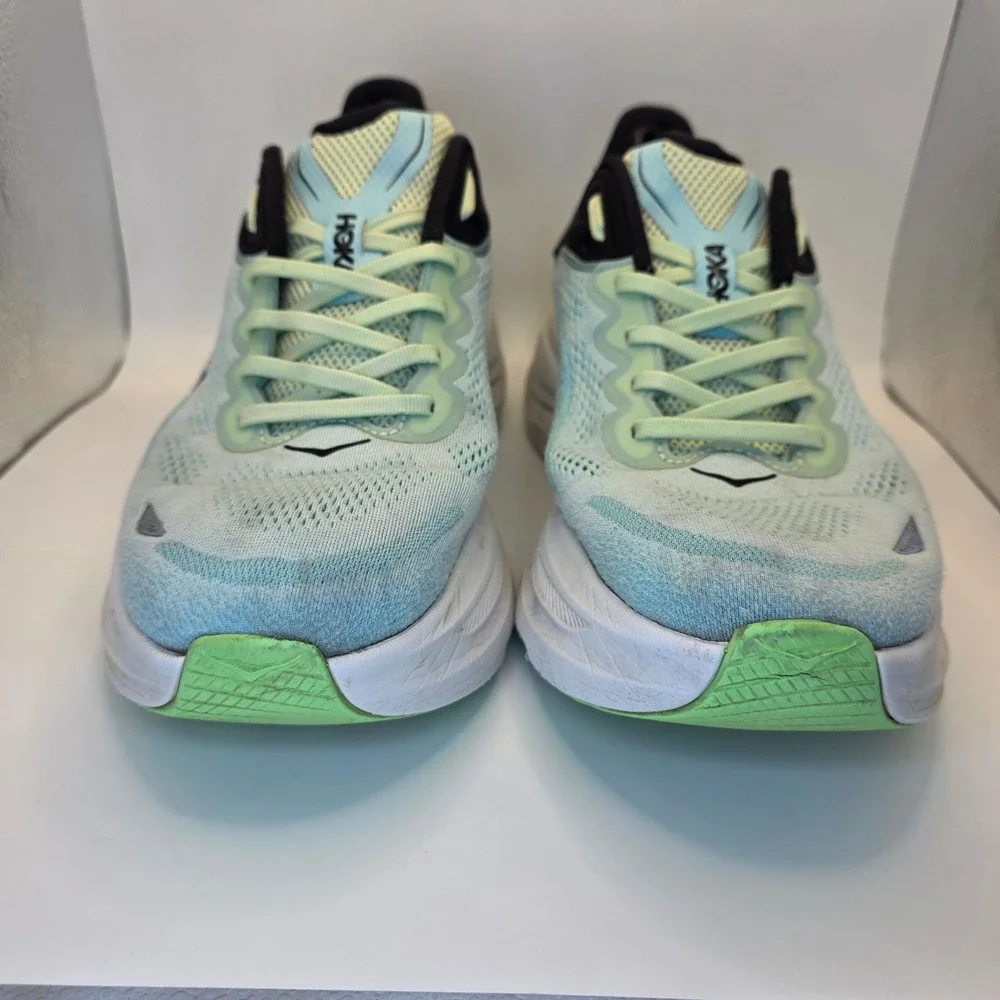 Hoka Bondi 9 Blue Lime Green Running Shoes | Mens 12.5 1162011 LNMT